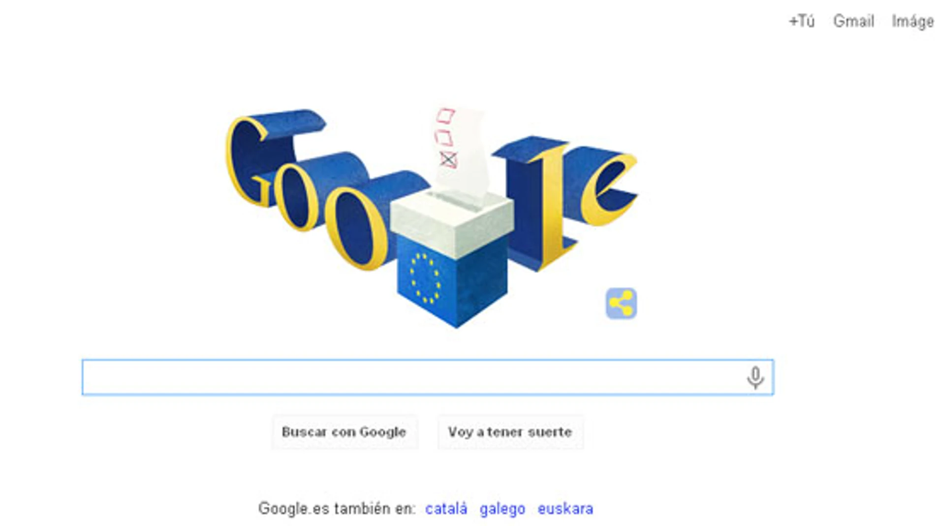 'Doodle' de Google dedicado a las elecciones europeas. 'Doodle' de Google dedicado a las elecciones europeas.