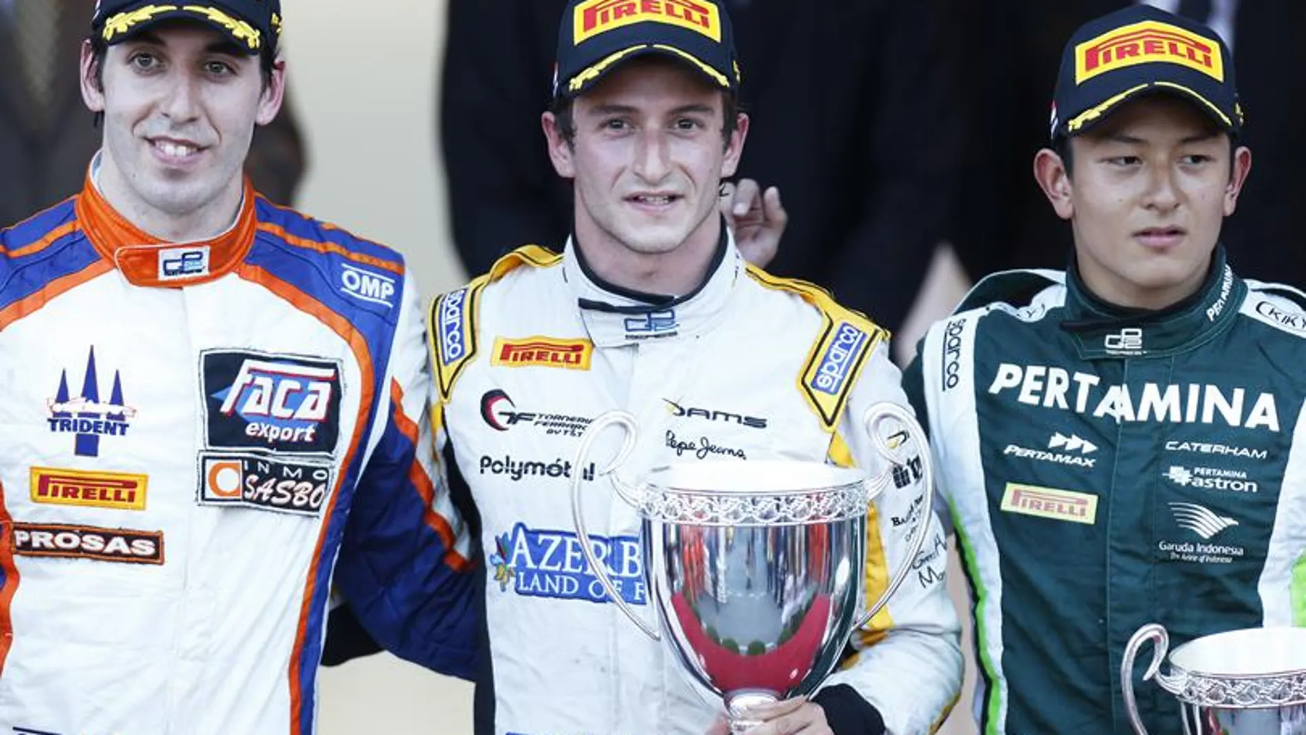El podio de la segunda carrera de Mónaco de GP2