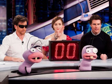 Pablo Motos, Emily Blunt y Tom Cruise en El Hormiguero 3.0