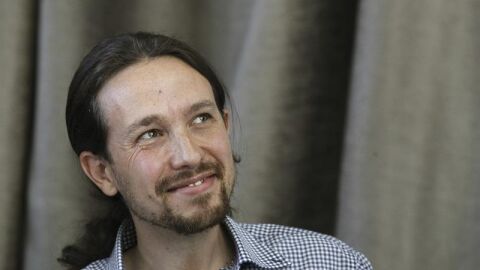 El l&iacute;der de Podemos, Pablo Iglesias, en rueda de prensa.