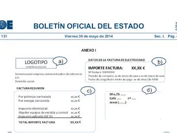 Nuevo modelo de la factura de la luz Nuevo modelo de la factura de la luz