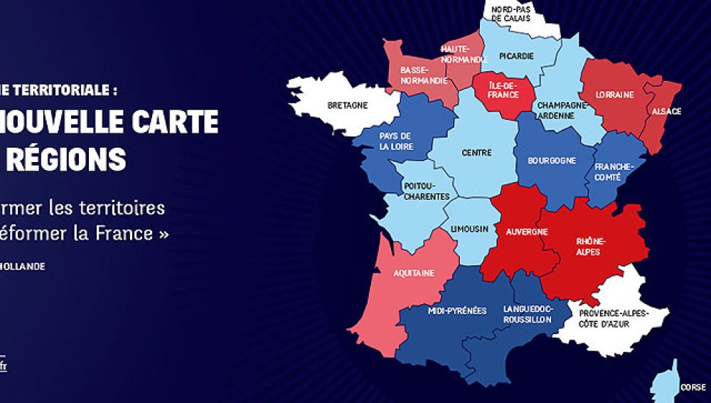 Nuevo mapa de regiones en Francia