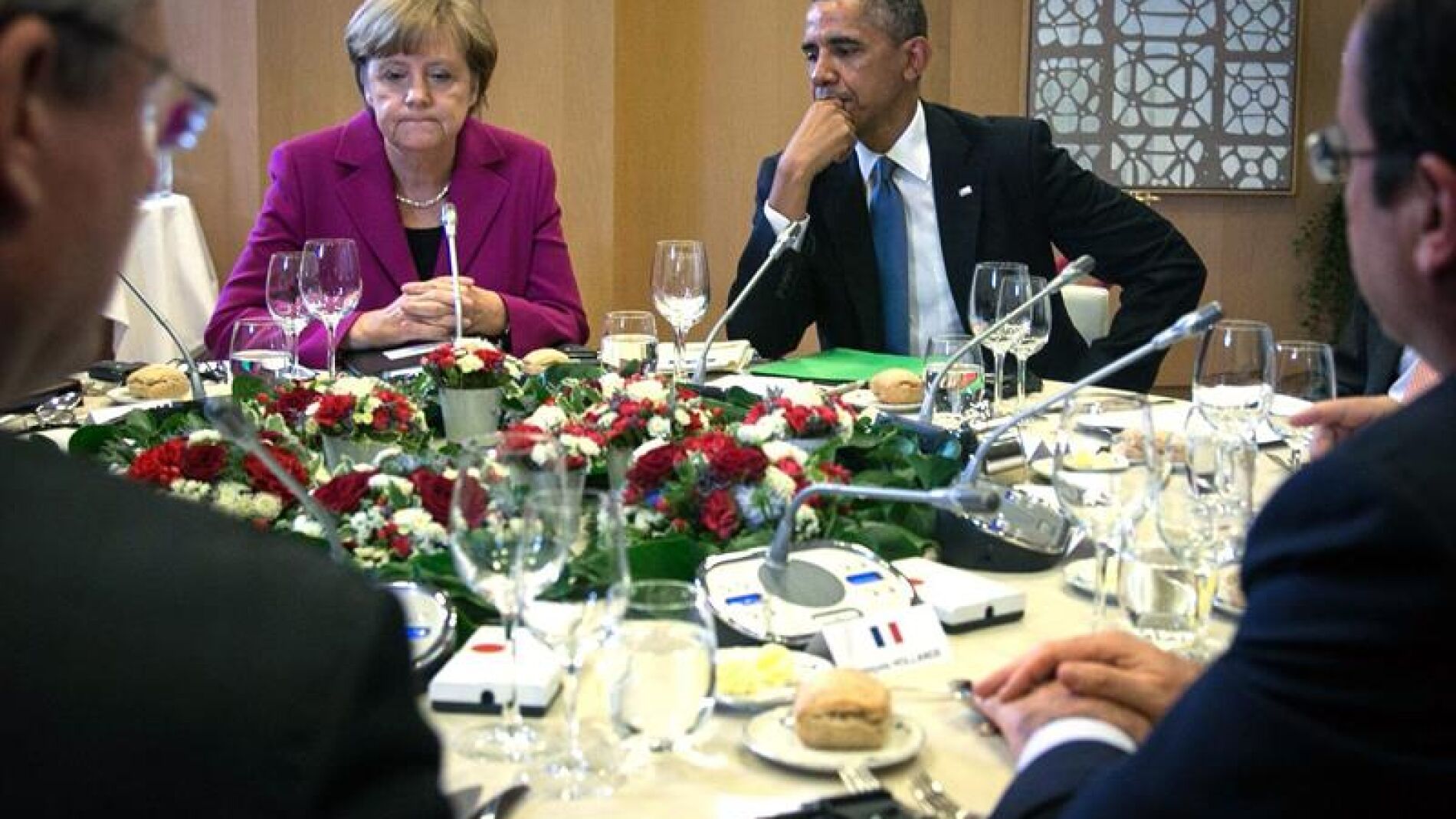 Merkel y Obama en una reuni&oacute;n del G7.