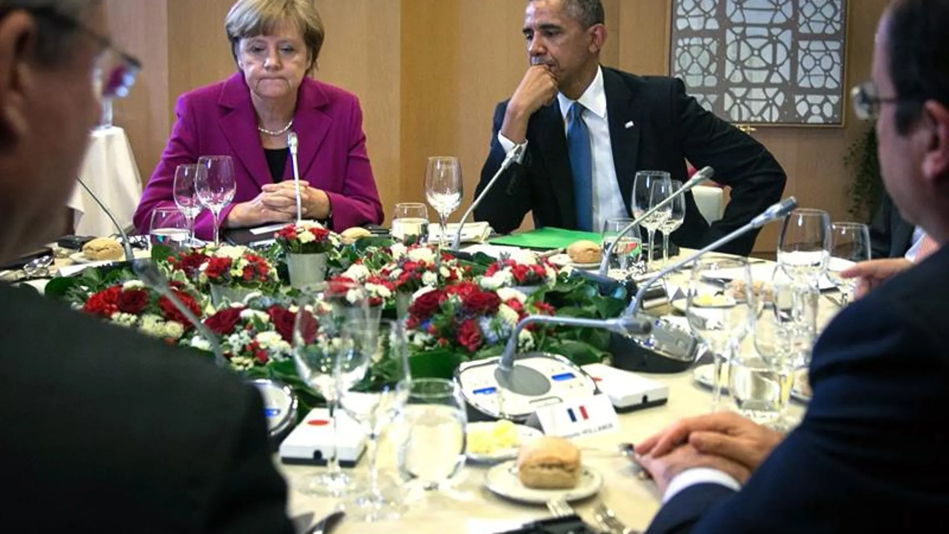 Merkel y Obama en una reunión del G7. Merkel y Obama en una reunión del G7.