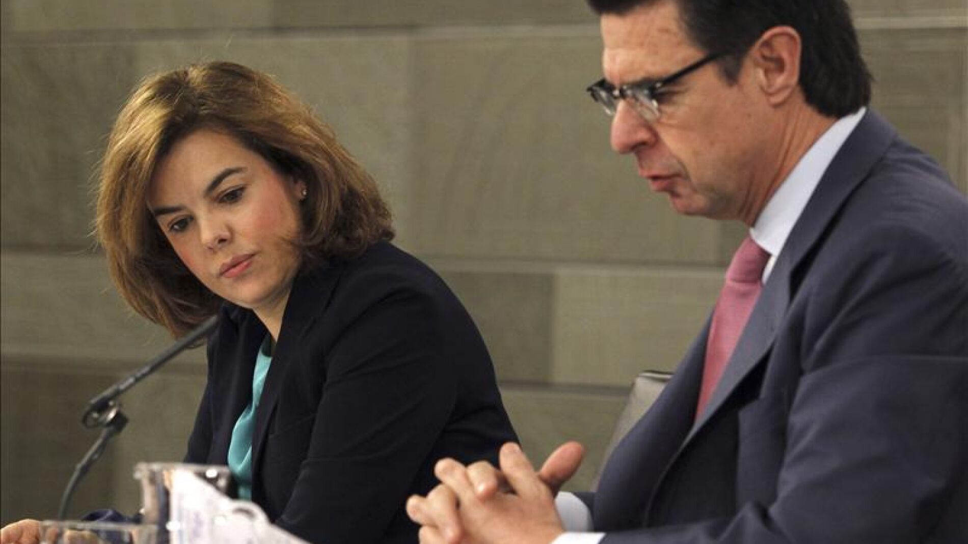 Soraya S&aacute;enz de Santamar&iacute;a, junto a Jos&eacute; Manuel Soria