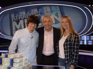 Luis Piedrahita, Carlos Sobera y Vanesa Lorenzo en Atrapa un millón Luis Piedrahita, Carlos Sobera y Vanesa Lorenzo en Atrapa un millón