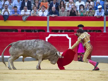 El diestro José Tomás entra a matar a su primer toro El diestro José Tomás entra a matar a su primer toro