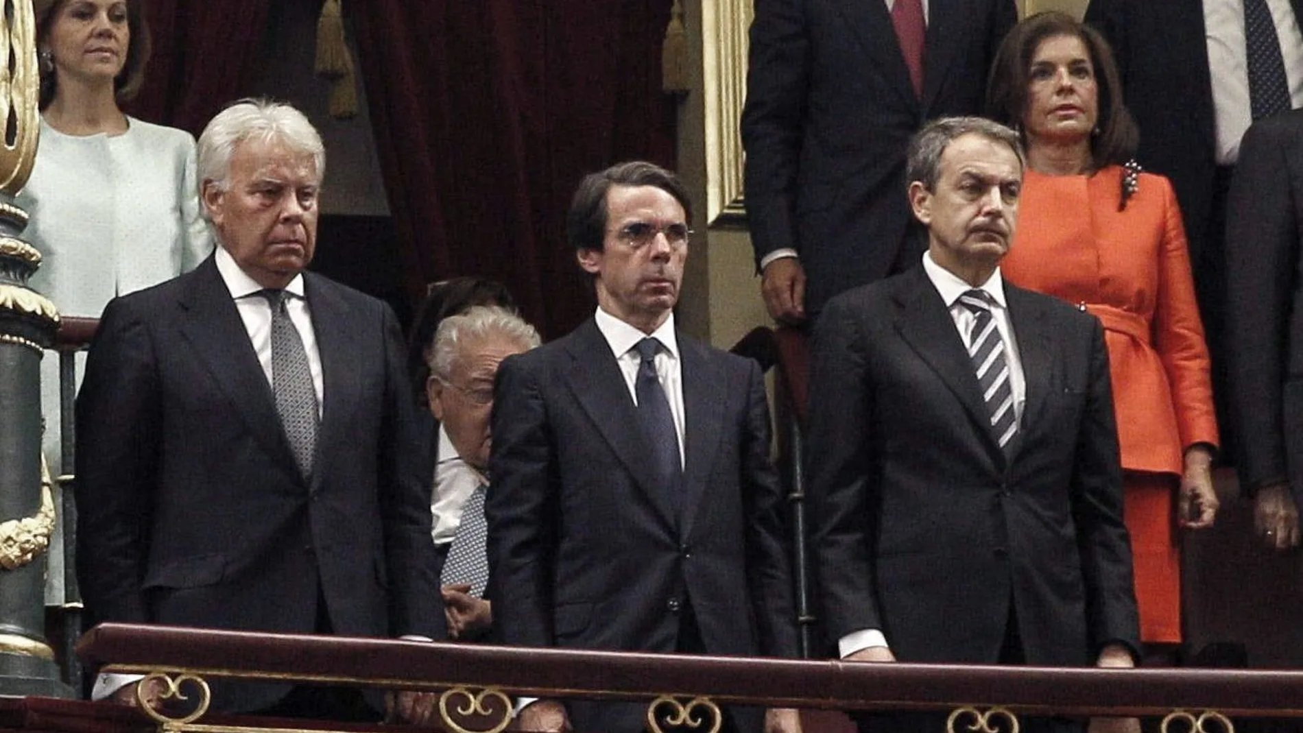 Los expresidentes González, Aznar y Zapatero