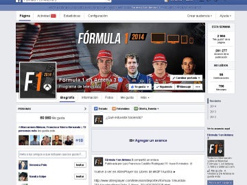 Perfil de Facebook de Fórmula 1 en Antena 3.