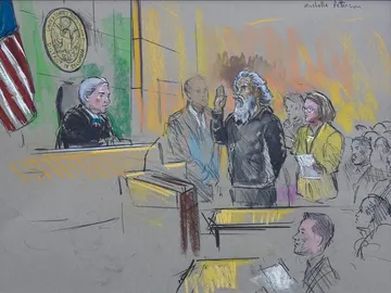 Un dibujo de la audiencia judicial de Ahmed Abu Khattala Un dibujo de la audiencia judicial de Ahmed Abu Khattala
