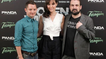 El director con Sasha Grey y Elijah Wood