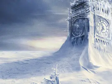 Fotograma de la película 'El día de mañana', con Londres cubierta de nieve Fotograma de la película 'El día de mañana', con Londres cubierta de nieve