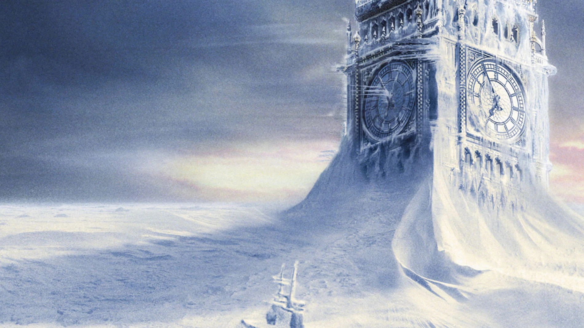 Fotograma de la película 'El día de mañana', con Londres cubierta de nieve Fotograma de la película 'El día de mañana', con Londres cubierta de nieve