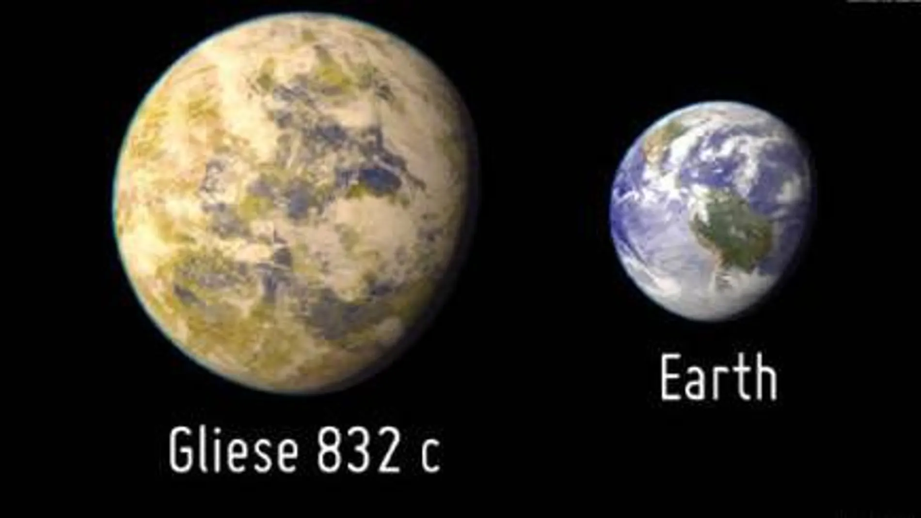 El planeta GJ 832 c, comparado con la Tierra El planeta GJ 832 c, comparado con la Tierra