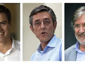 Pedro Sánchez, Eduardo Madina y José Antonio Pérez Tapias Pedro Sánchez, Eduardo Madina y José Antonio Pérez Tapias