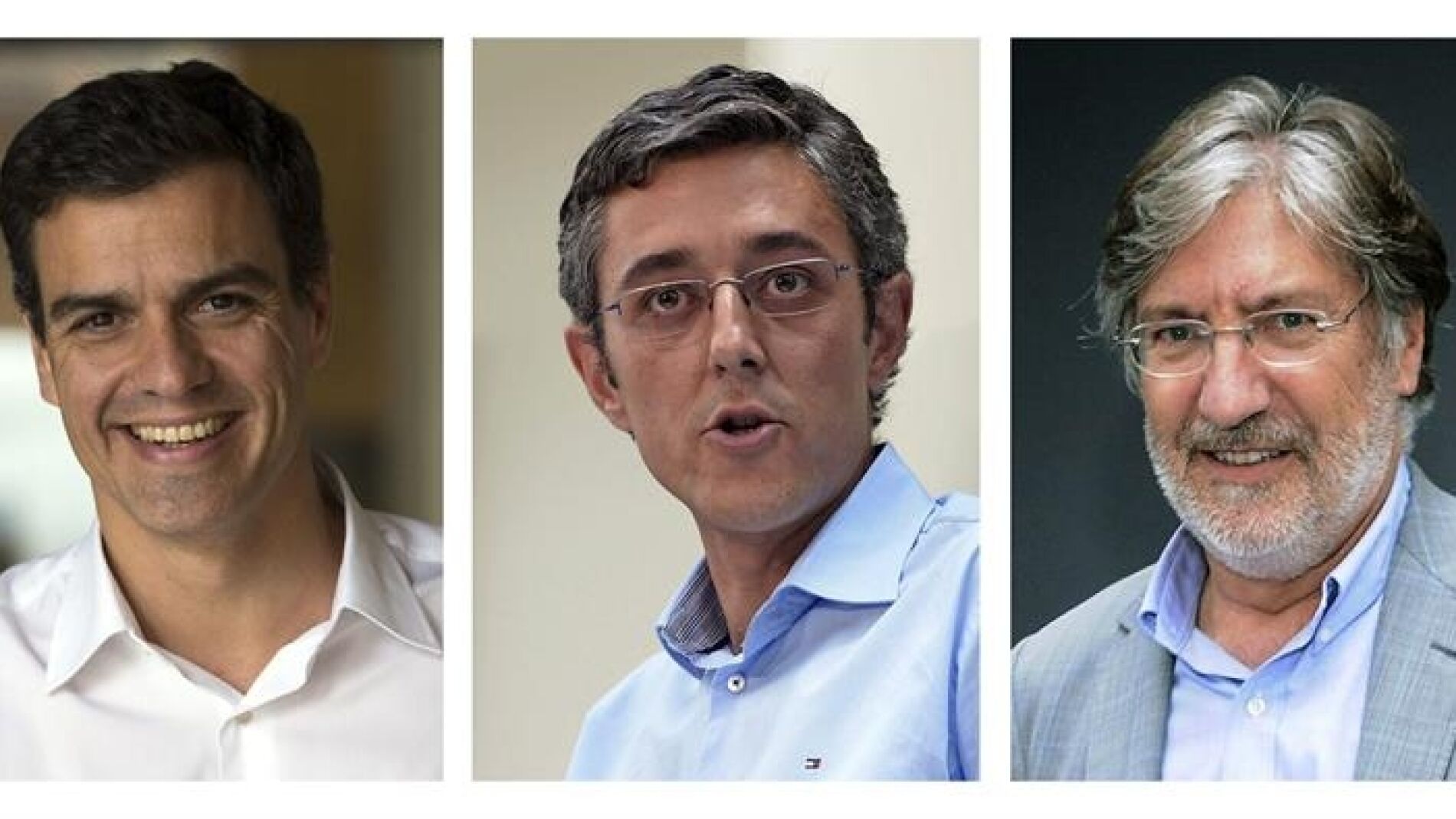 Pedro S&aacute;nchez, Eduardo Madina y Jos&eacute; Antonio P&eacute;rez Tapias