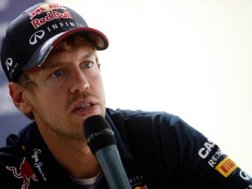 Vettel, en una conferencia en Silverstone