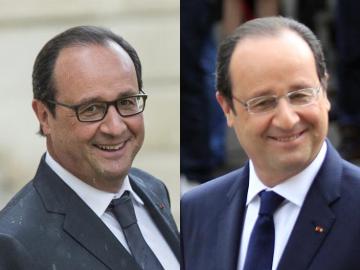 François Hollande, con sus nuevas gafas y con las que llevaba hasta ahora