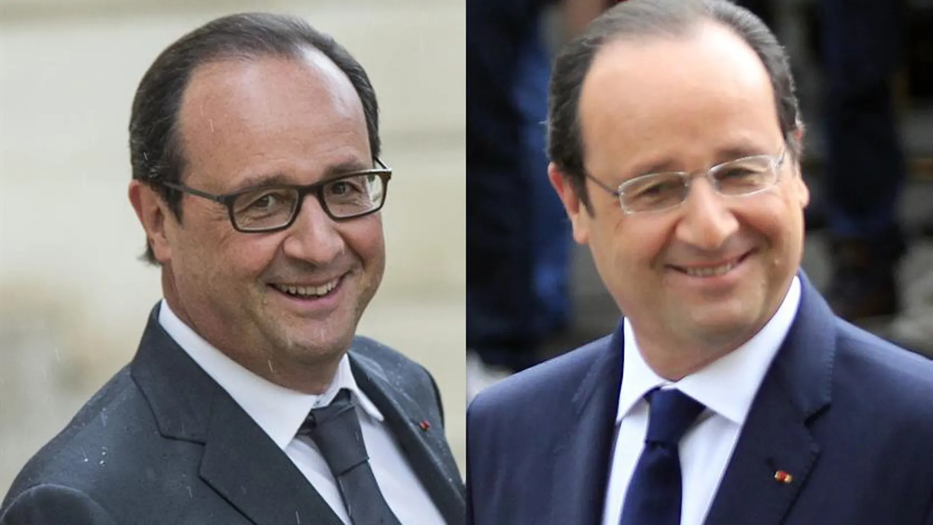 François Hollande, con sus nuevas gafas y con las que llevaba hasta ahora François Hollande, con sus nuevas gafas y con las que llevaba hasta ahora