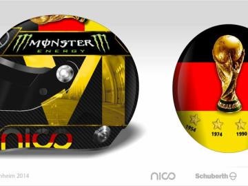 El casco de Nico Rosberg en el GP de Alemania
