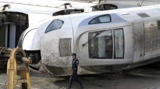 Estado del vag&oacute;n del tren Alvia que se estrell&oacute; en la curva de Angrois