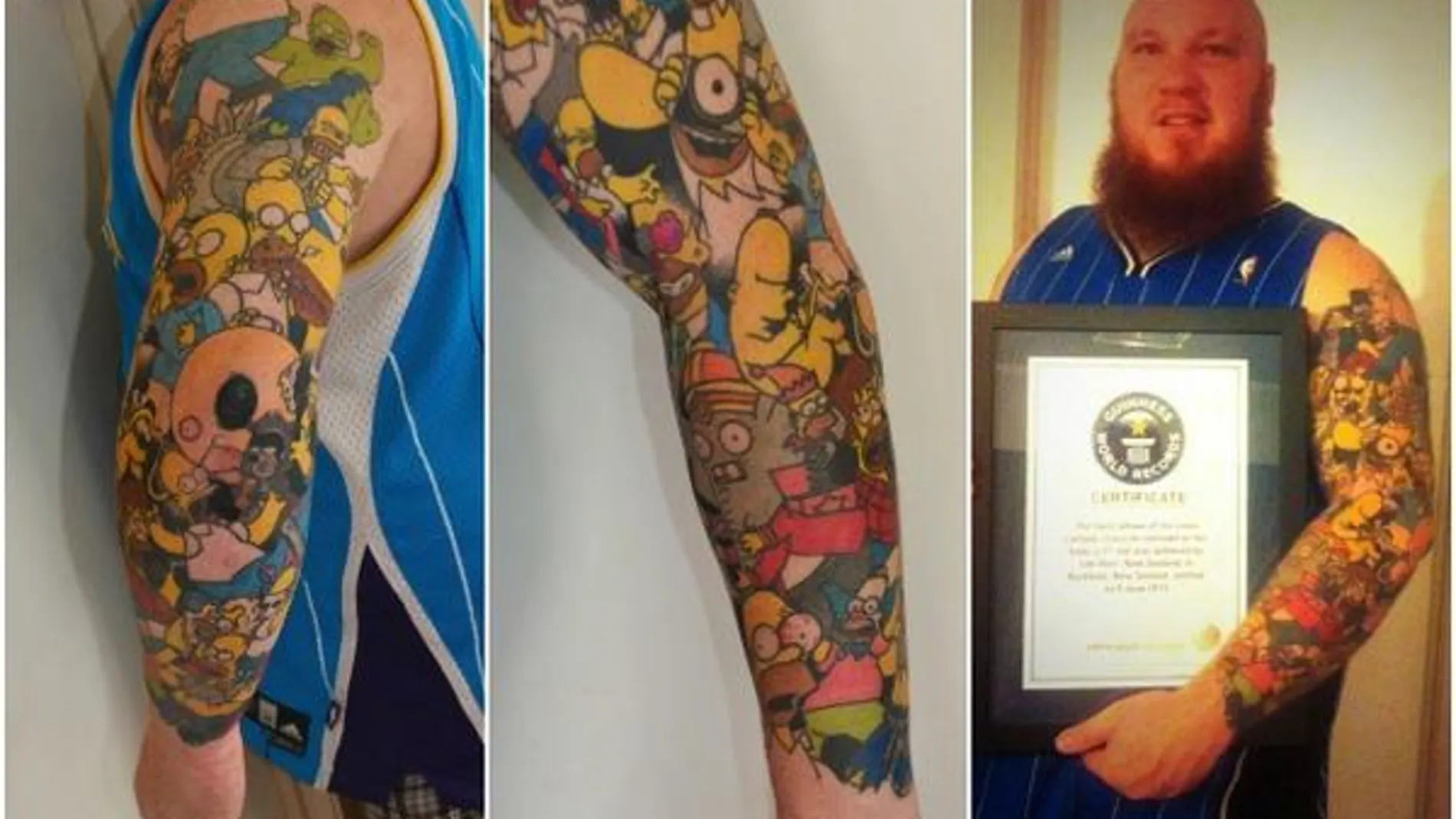 Lee Weird y sus tatuajes de Homer Simpson. Lee Weird y sus tatuajes de Homer Simpson.