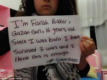 Farah Baker pidiendo la salvación de Gaza