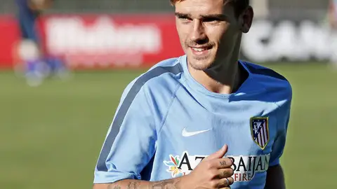 Griezmann, feliz durante su primer entrenamiento con el Atleti Griezmann, feliz durante su primer entrenamiento con el Atleti
