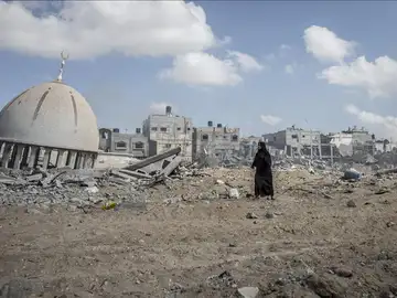 La Franja de Gaza, tras un bombardeo israelí - Imagen de archivo La Franja de Gaza, tras un bombardeo israelí - Imagen de archivo