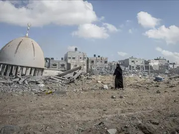 La Franja de Gaza, tras un bombardeo israelí - Imagen de archivo La Franja de Gaza, tras un bombardeo israelí - Imagen de archivo