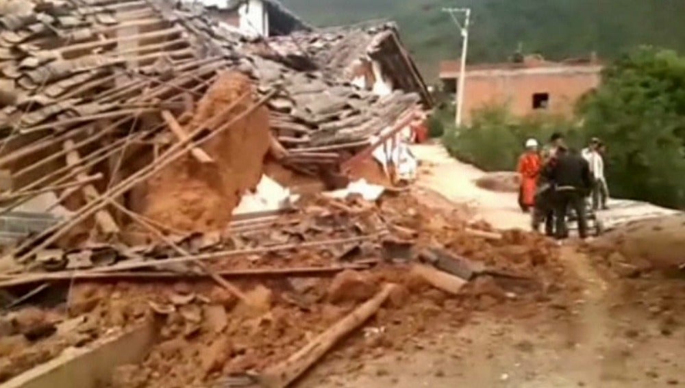 Imagen de los destrozos en China