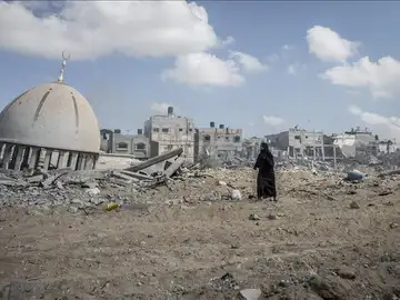 La Franja de Gaza, tras un bombardeo israelí La Franja de Gaza, tras un bombardeo israelí