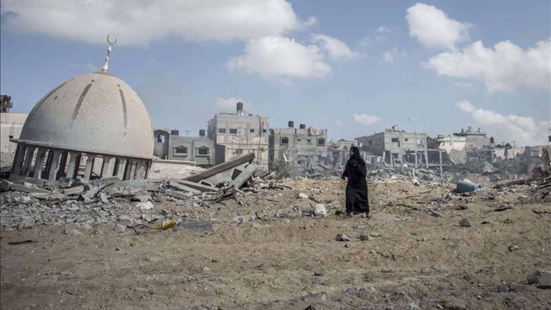 La Franja de Gaza, tras un bombardeo israel&iacute;