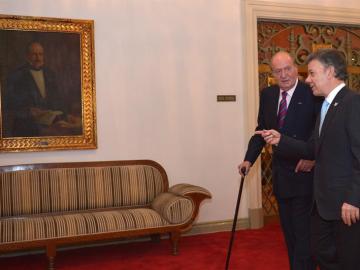 El rey Juan Carlos I, con Juan Manuel Santos