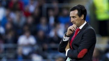 Unai Emery, durante la final de la Supercopa de Europa