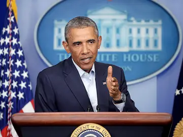 Obama, durante una conferencia de prensa Obama, durante una conferencia de prensa