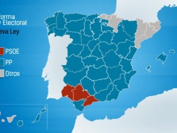 Así quedaría España tras la reforma electoral Así quedaría España tras la reforma electoral