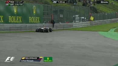 El Lotus de Maldonado acaba contra el muro tras un despiste del venezolano