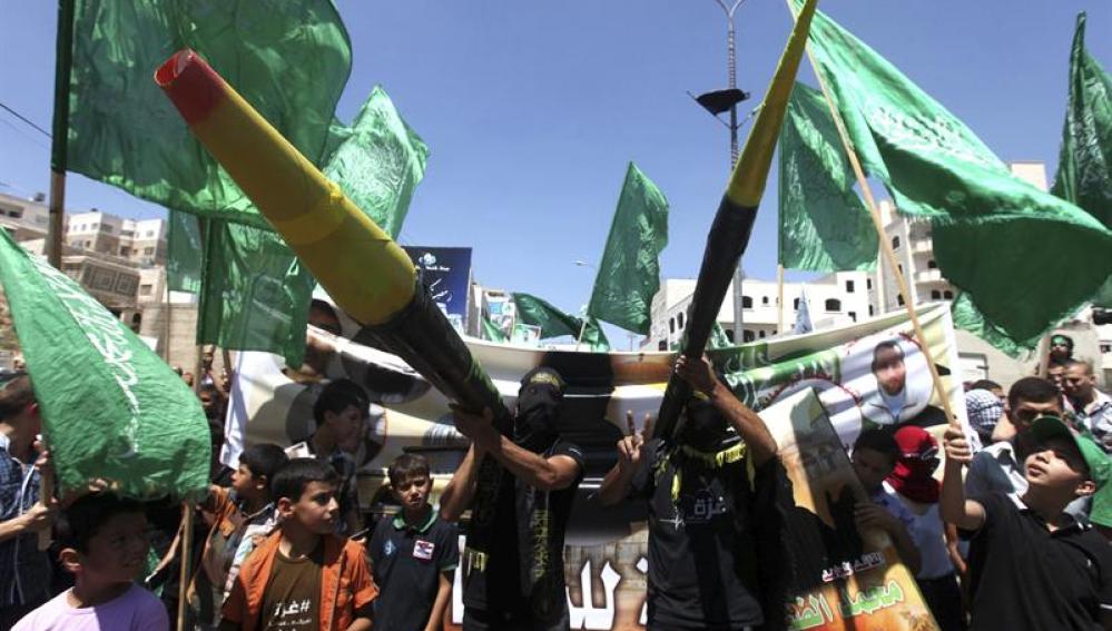 Manifestación a favor de Hamas en Gaza
