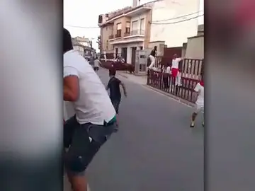 Toro atrapado en una cabina Toro atrapado en una cabina