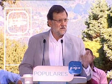 Mariano Rajoy en su comparecencia en Soutomaior.