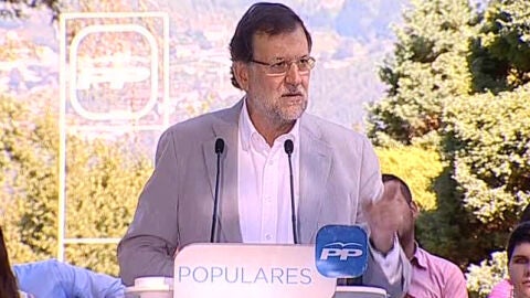 Mariano Rajoy en su comparecencia en Soutomaior.