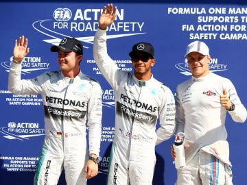 Rosberg, Hamilton y Bottas, los más rápidos de la clasificación en Italia