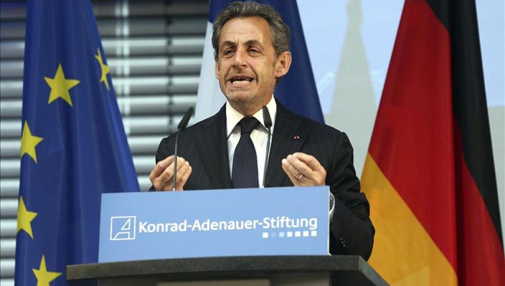 Nicolas Sarkozy, durante una rueda de prensa