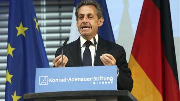 Nicolas Sarkozy, durante una rueda de prensa