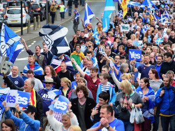 Marcha a favor del sí a la independencia de Escocia