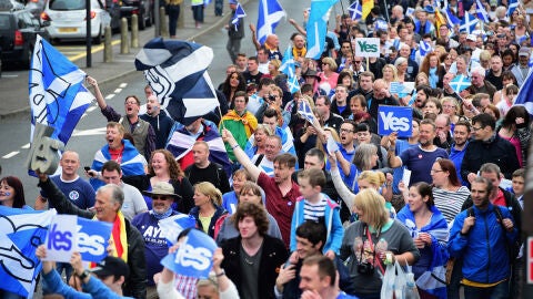 Marcha a favor del s&iacute; a la independencia de Escocia