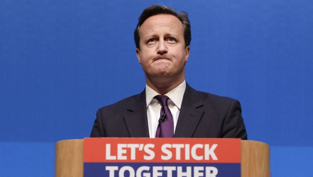 David Cameron en  durante un acto celebrado en Aberdeen, Escocia