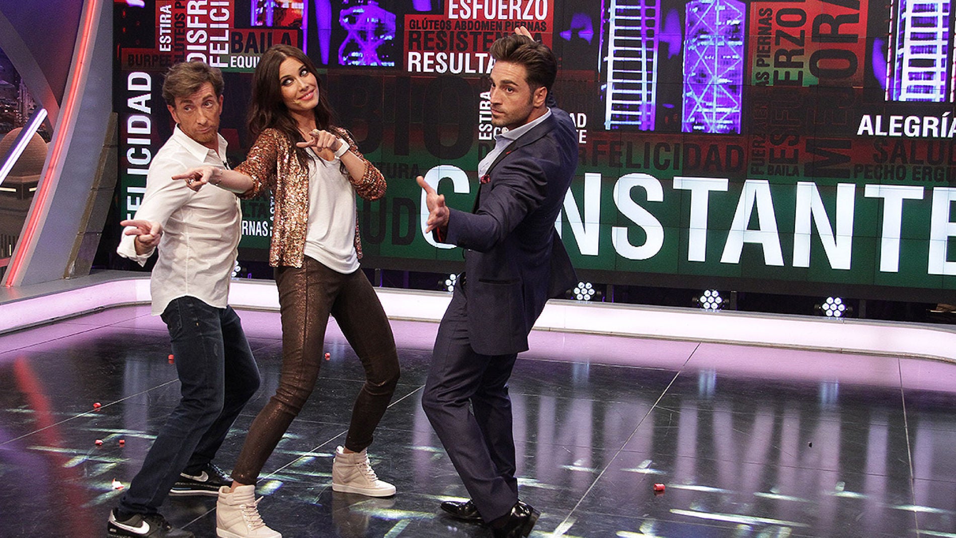 Pilar Rubio, David Bustamante y Pablo Motos en El Hormiguero 3.0