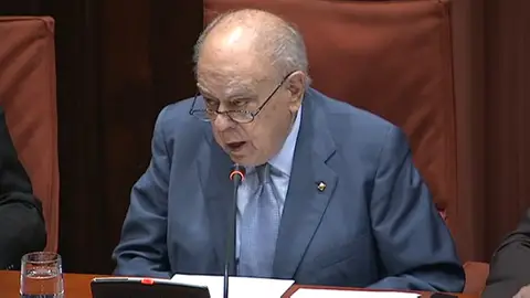 Jordi Pujol, en la comparecencia en el Parlament Jordi Pujol, en la comparecencia en el Parlament